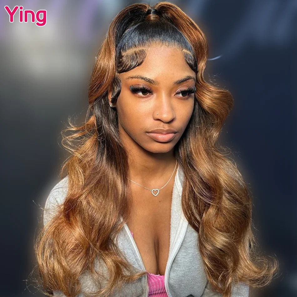 

Ying 1B Root Honey Brown Colored 180% Body Wave 13x4 Lace Front Wig PrePlucked With Baby Hair 13x6 Transparent Lace Front Wig