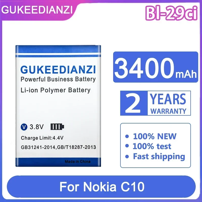GUKEEDIANZI Сменный аккумулятор Bl-29ci Bl29ci 3400 мАч для Nokia C10