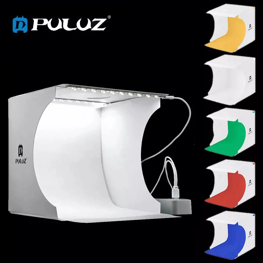 

Mini Folding Lightbox Photography Photo Studio Softbox 2 Panel LED Light Soft Box Photo Background Kit Light box for DSLR Camera