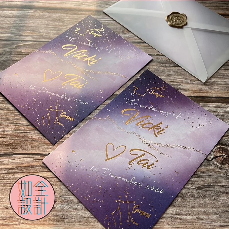 

Upscale Cotton Paper Letterpress/Foil/Full Color Printing High Grade Wedding Invitations Customized Design Thick