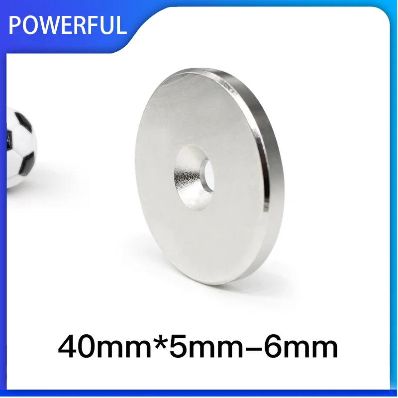 1/2/5/10/15/20 шт. 40x5-6 мм неодимовые Дисковые магниты 40*5 отверстие 6 потайной круглый