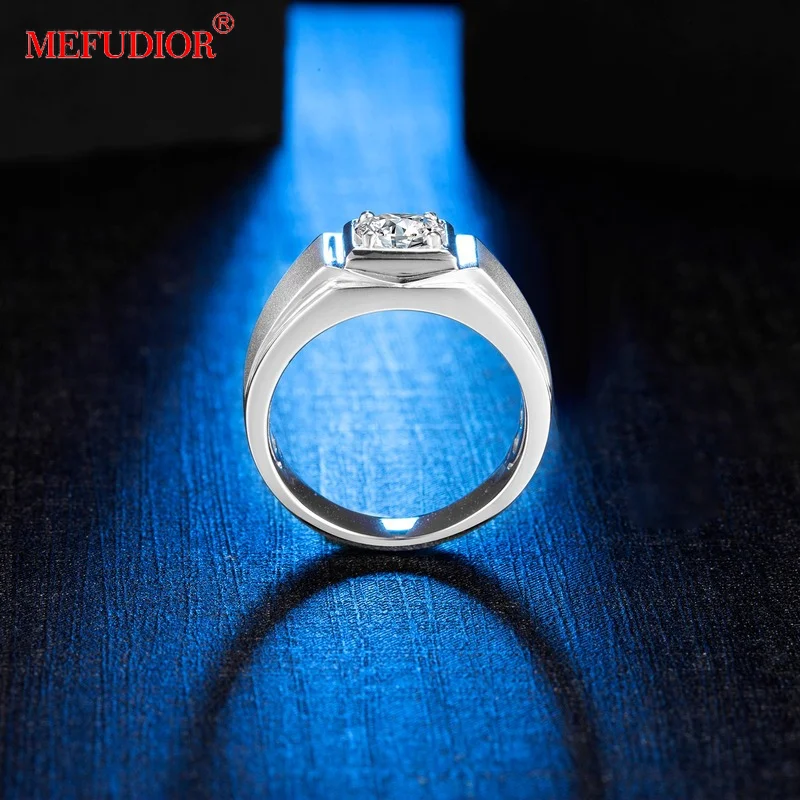 

Luxury 925 Sterling Silver Wedding Rings Couples Wedding Classic Moissanite Rings Men Smiley Hollow Jewelry M72A