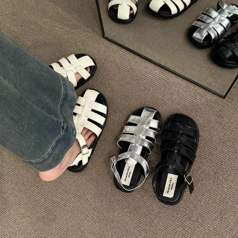 Женские классические сандалии с открытым носком и ремешком на щиколотке YOSBOGR