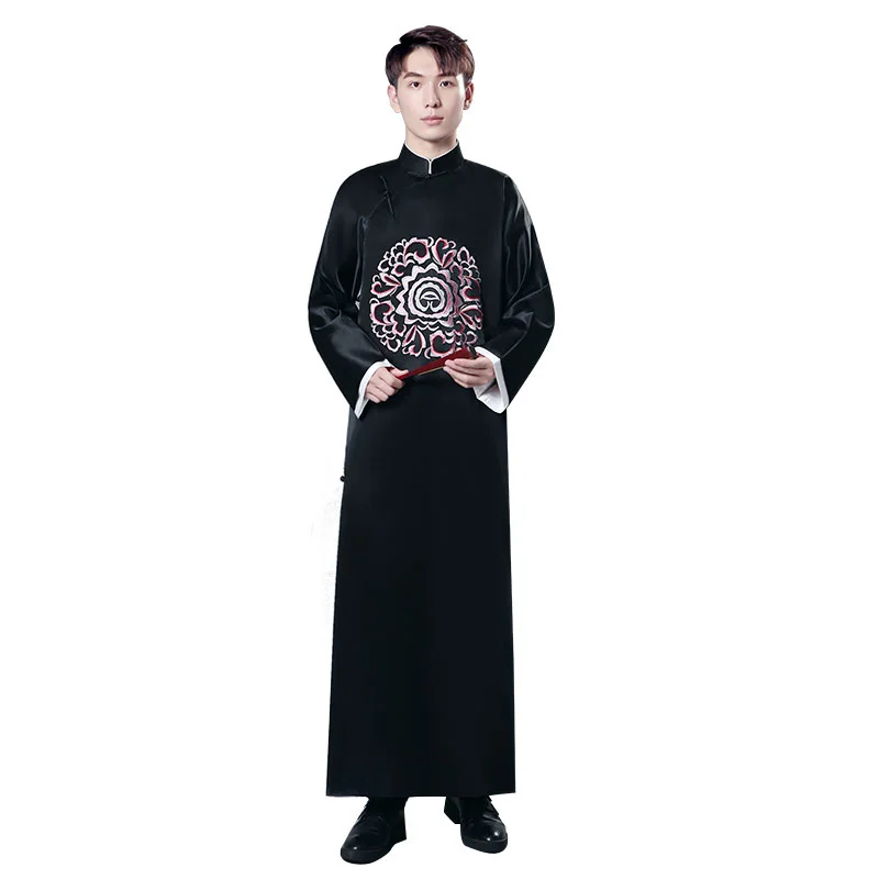 

Chinese Wedding Groomsman Clothing Brothers' Group Embroidery Retro Outfit Awakening Era Republic of China Long Shirt