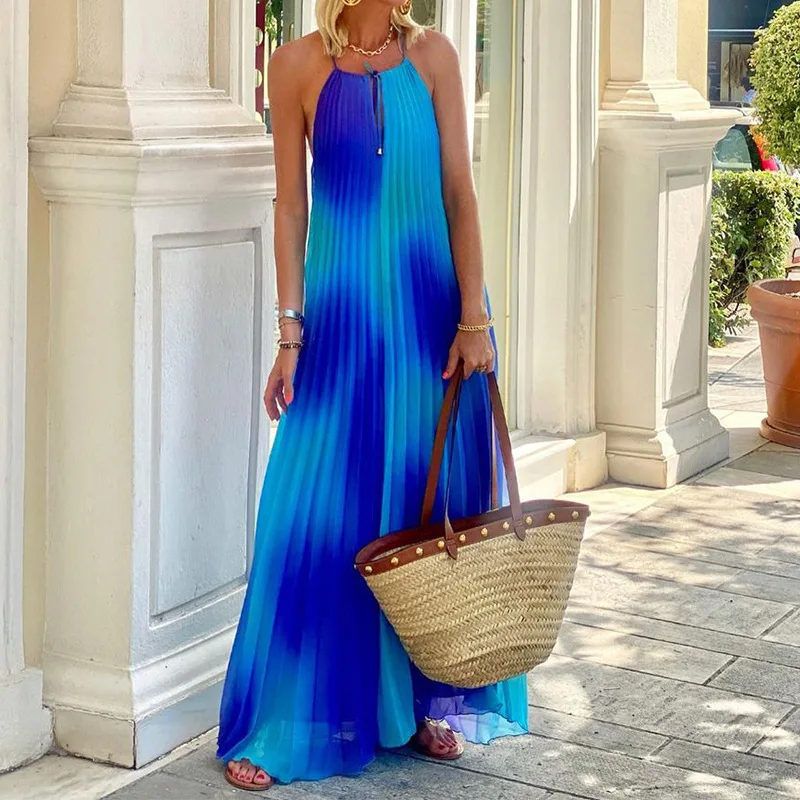 

Женское летнее платье на бретелях с богемным принтом, новинка 2023