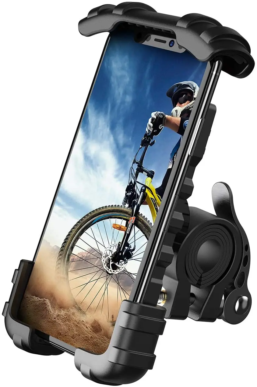 

Bike Phone Holder, Motorcycle Phone Mount , Scooter Phone Clip for Phone 11 Pro Max, S9 and 4.7"- 6.8" Cellphone