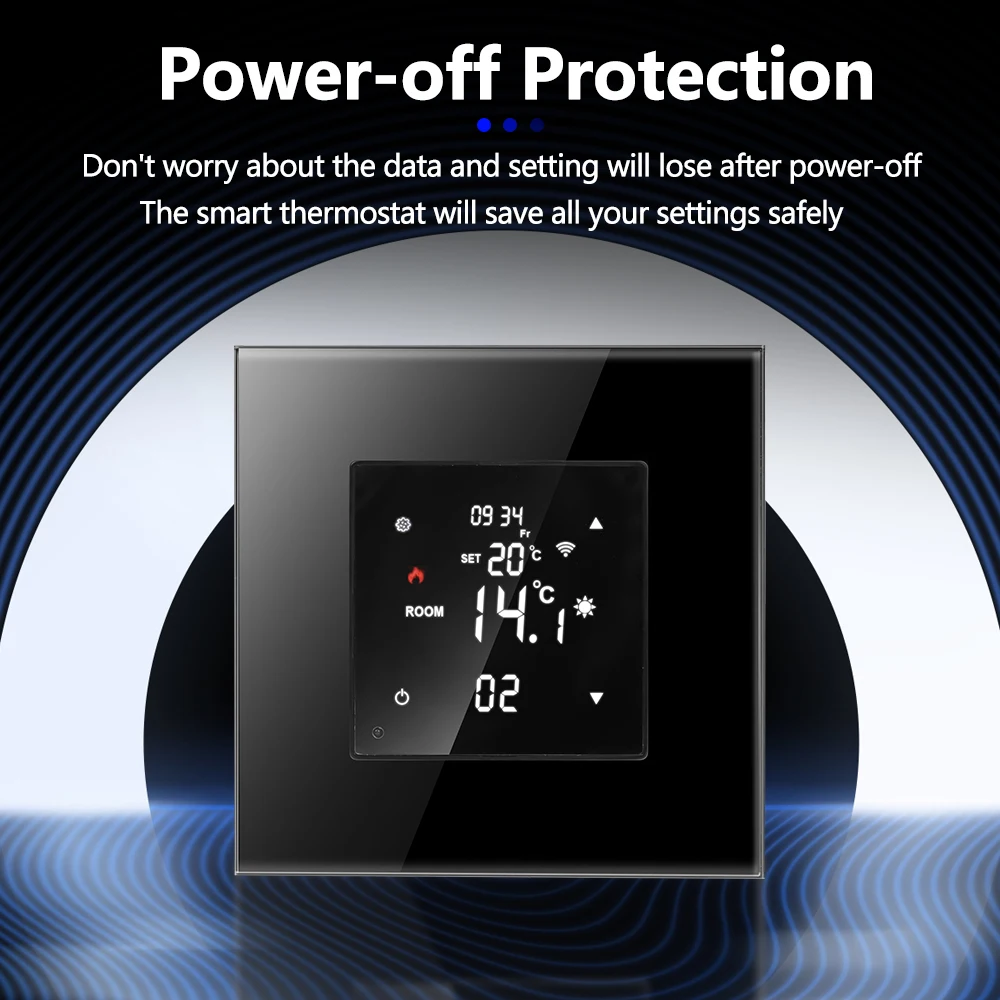 Умный термостат Bingoelec Tuya с Wi-Fi электрический подогрев пола со встроенным черным