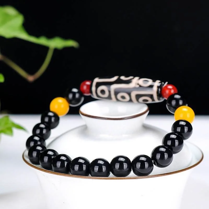 Браслет с бусинами Nine-eye Dzi модный трендовый мужской и женский браслет