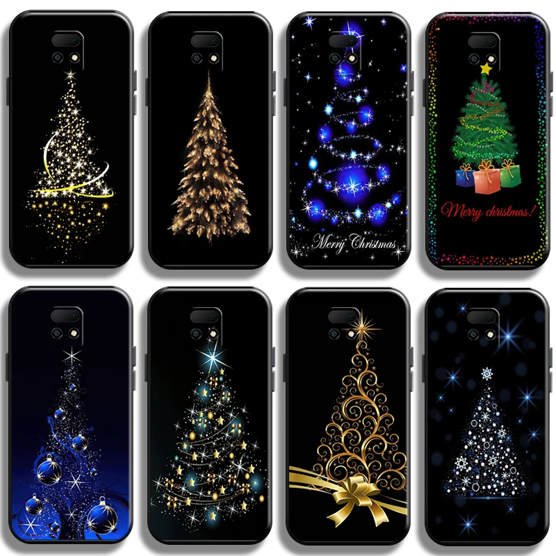 

Merry Christmas Tree Deer For Xiaomi Redmi 10X Pro 5G 10X 4G Carcasa Black Shockproof Cover Liquid Silicon Full Protection TPU