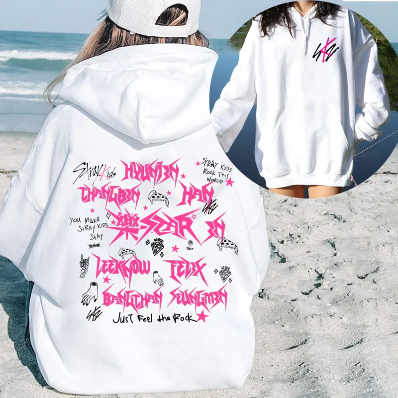 

Модные женские и мужские свитшоты Stray Kids в стиле K-POP с изображением рок-звезд