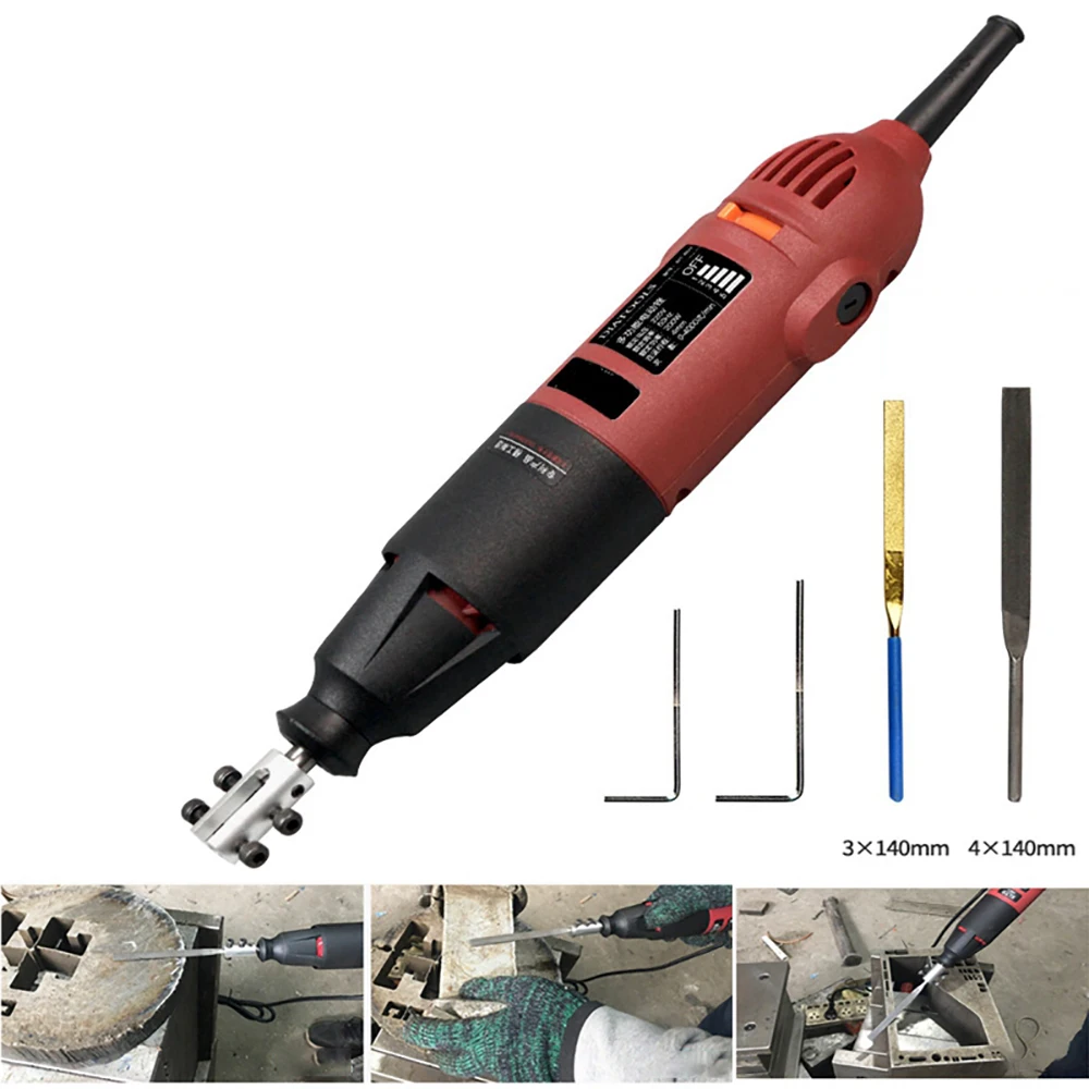 220V Electric Reciprocating File Metal Trimming Deburring Machine Die Grinding Tool 200W Stroke 4MM Frequency 0-4000T/MIN