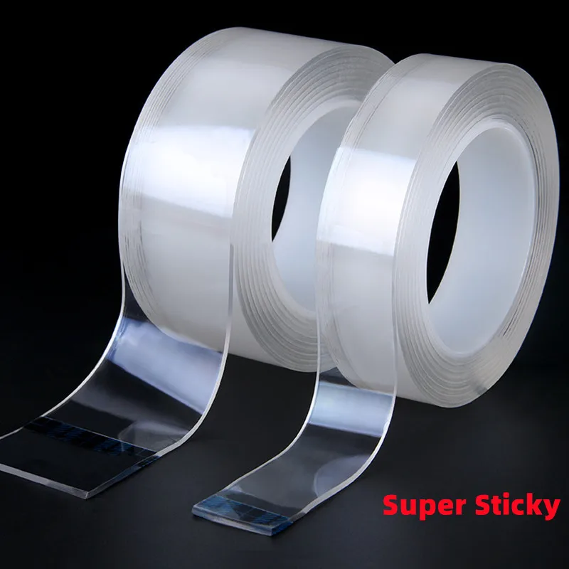 

Reusable Double Sided Nano Tape Home Gadgets Washable And Traceless Tape Waterproof Adhesive Tape Home Decor Transparent Tapes