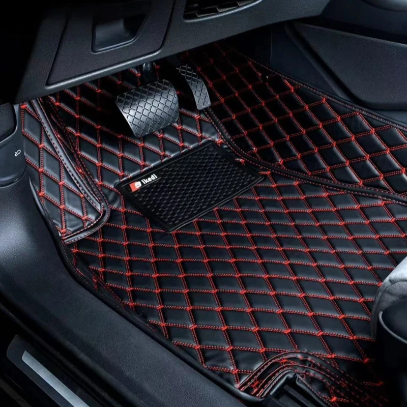 Custom Leather Diamond Car Foor Mat For Mitsubishi All Models Asx Outlander Lancer 10 Pajero Sport Auto Accessories Carpet Cover 1