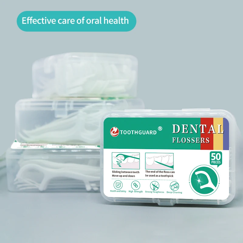 

50 шт., одноразовые зубочистки с нитью