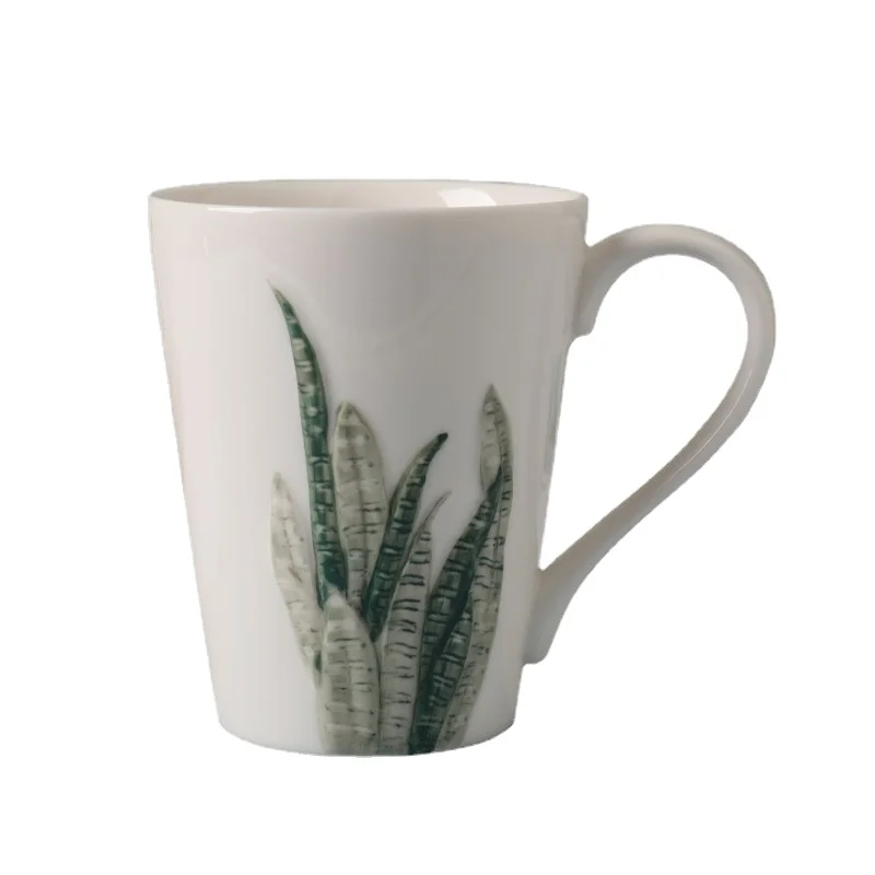 

Simple plant ceramic cup Modern style Green plants Nordic mug mug coffee mug