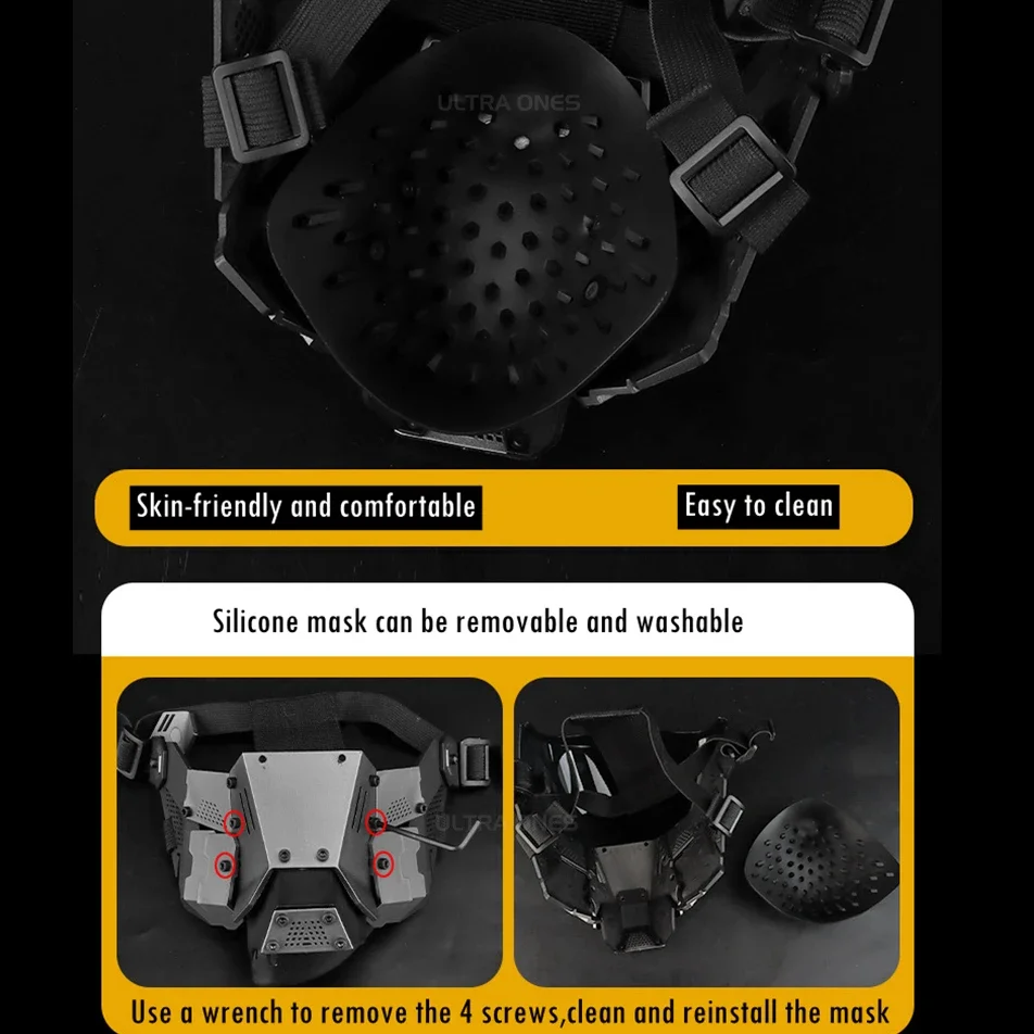 Тактическая Маска на все лицо дышащая маска для косплея в стиле киберпанк