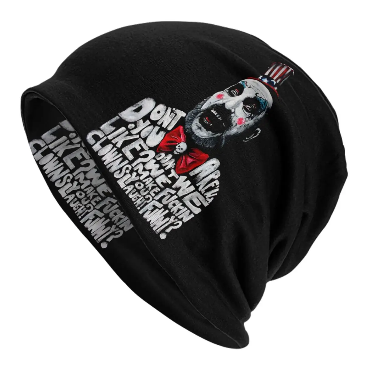 

Captain Spaulding Bonnet Hat Knit Hats Fashion Unisex Adult Horror Film House of 1000 Corpses Warm Winter Skullies Beanies Caps