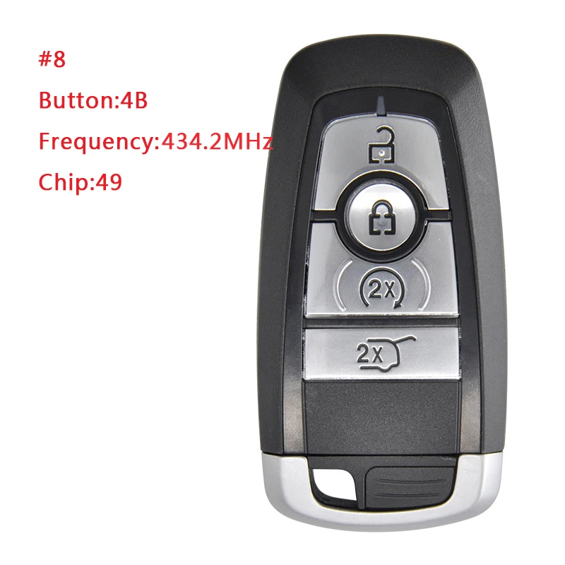 

For Ford Mustang Raptor Lincoln Smart Key 4 Button 434.2MHz 49 Chip