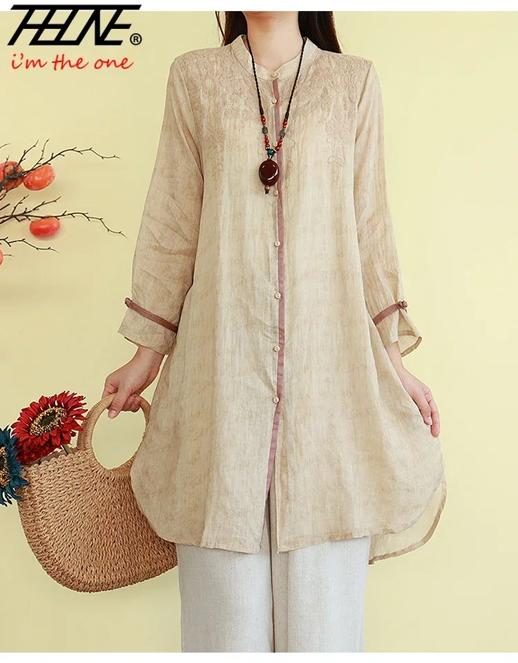 THHONE рубашки блузки женские винтажные модные новые цвета с вышивкой повседневные