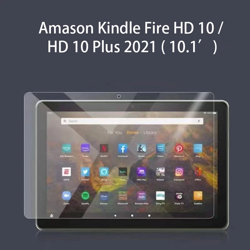 

2.5D Tempered Glass for Amazon Kindle Fire HD 10 Plus 10.1 Clear Tablet Screen Protector for Kindle Fire HD 10 Protective Film