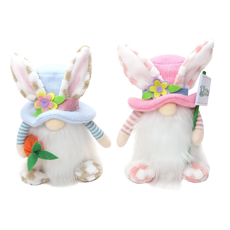 

2 Pcs Bunny Gnome Decoration Faceless Doll Plush Dwarf Home Party Decorations Kids Toys Gifts