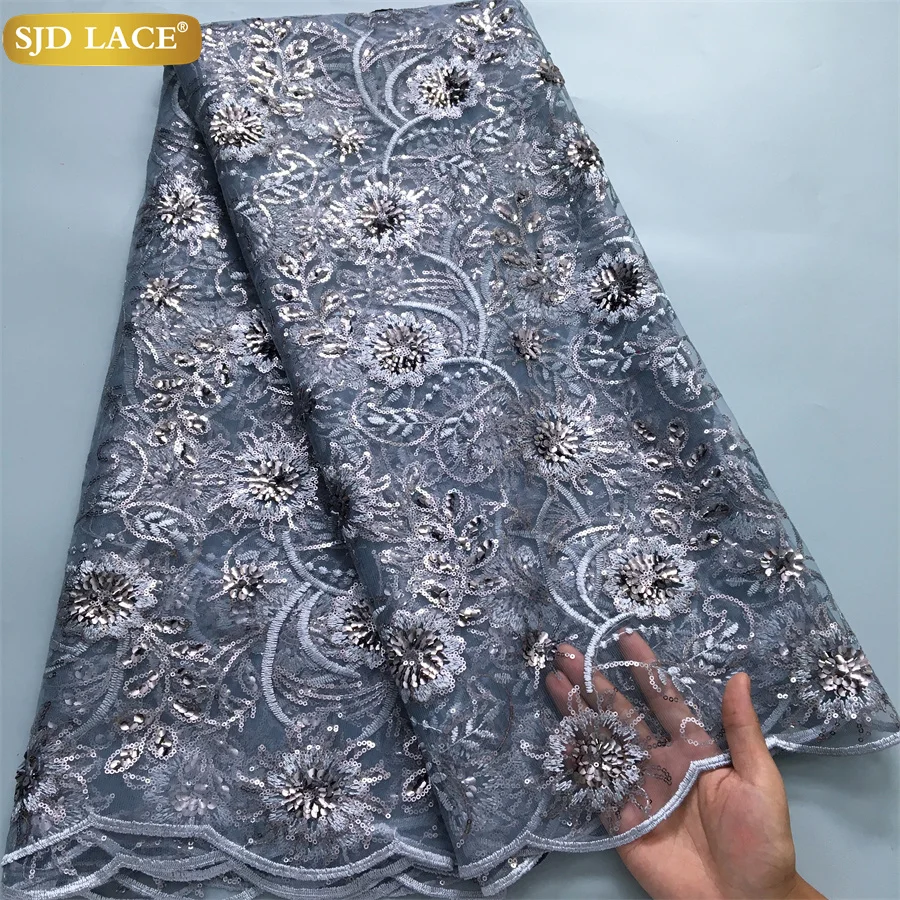 SJD LACE нигерийское кружевное платье с 3D блестками свадебное 2024 высокое качество