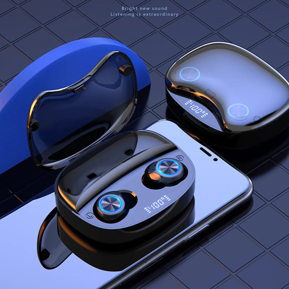 

TWS-наушники с поддержкой Bluetooth, сенсорным управлением и светодиодным дисплеем