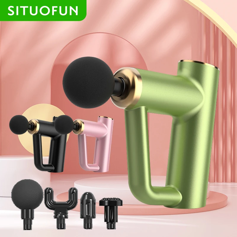 

SITUOFUN Portable Massage Gun For Body Neck Back Relaxation Deep Tissue Muscle Pain Relief Percussion Pistol Massager Fitness