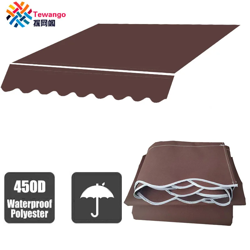 RV Awning Fabric Replacement Waterproof Poly Shade Cloth Custom Solid Coffee Camping Fabric Sun UV Blocker Canopy