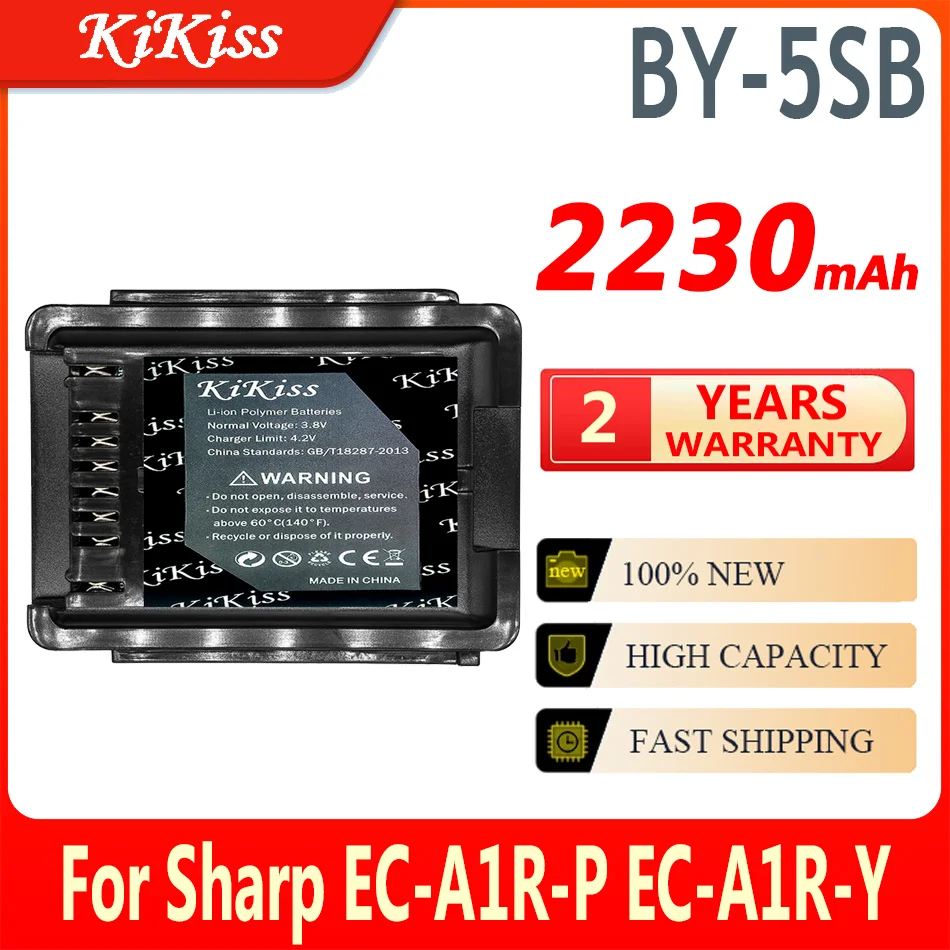 

2230mAh KiKiss Powerful Battery BY-5SB BY5SB For Sharp EC-A1R-P EC-A1R-Y Digital Batteria