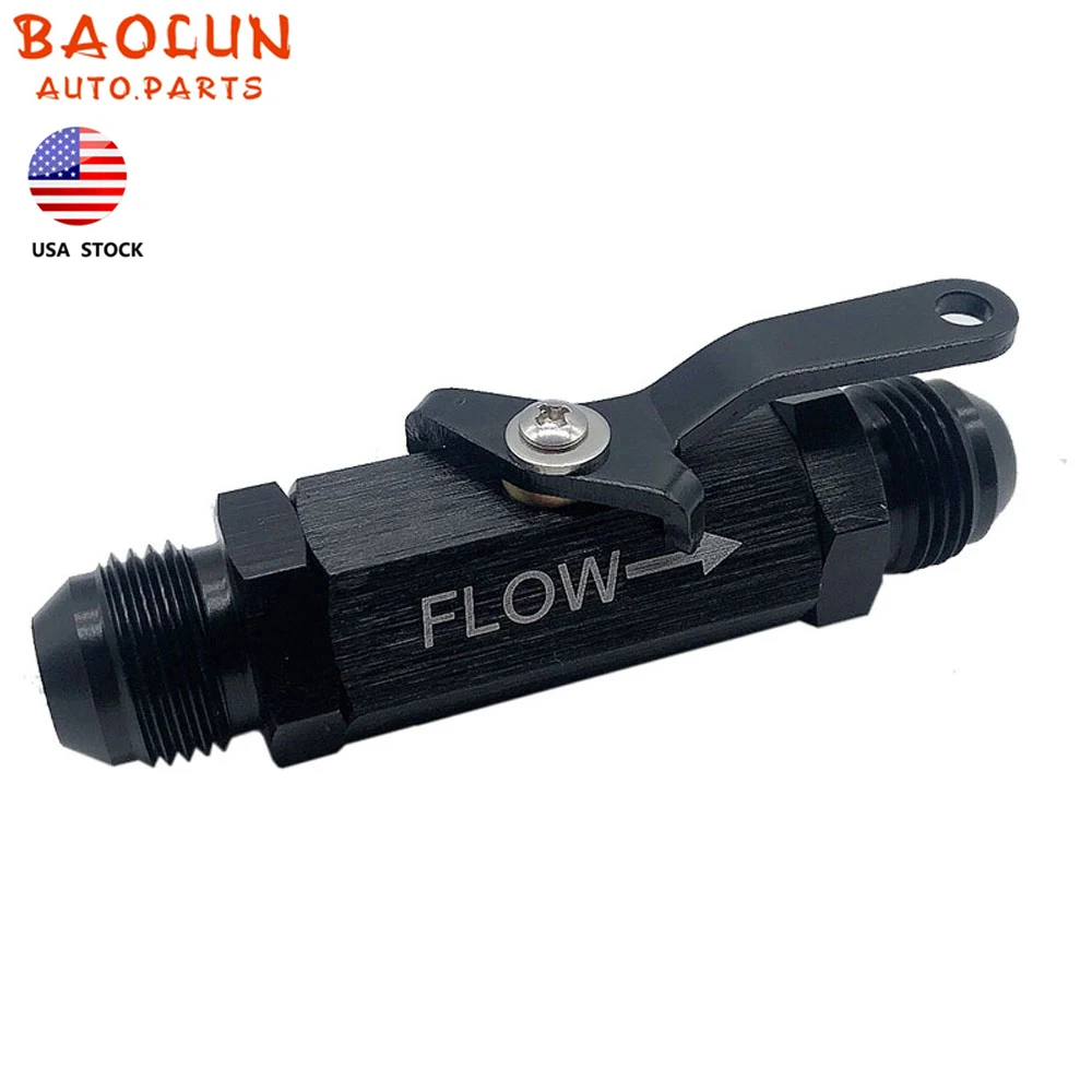 

BAOLUN Universal Aluminum 8AN -8 AN Shut Off Valve Fitting AN8 Black
