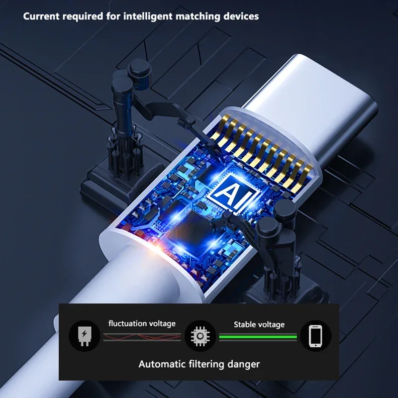 Кабель для быстрой зарядки и передачи данных PD 60 Вт/100 Вт двухсторонний кабель с