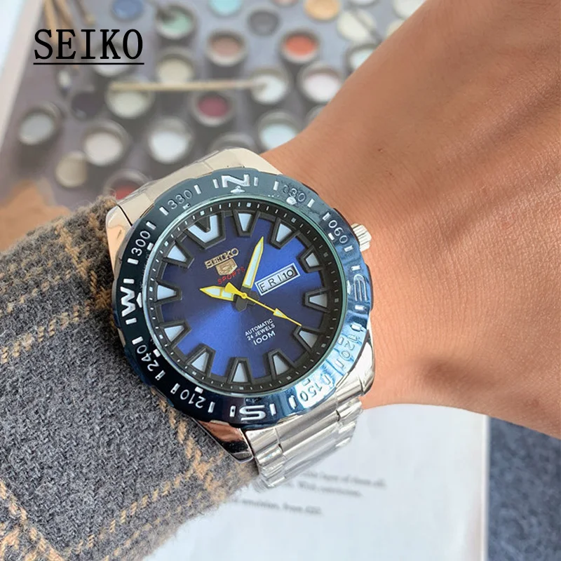 Новинка 2022, часы Seiko, модные спортивные кварцевые часы, роскошный  календарь, браслет из нержавеющей стали, светящиеся мужские часы |  АлиЭкспресс