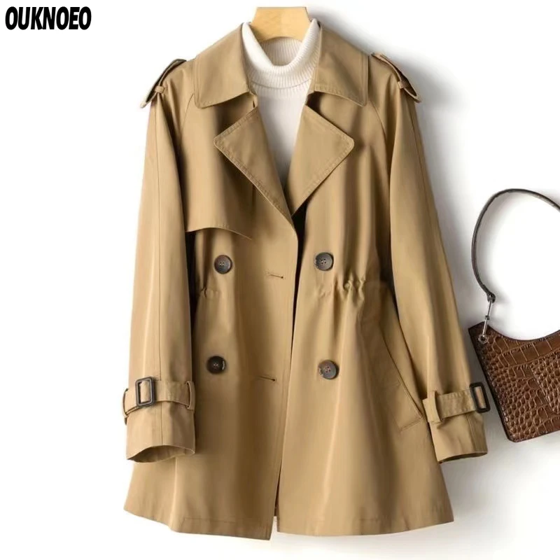 

Spring Women's Mid-length Trench Coat Elegant Fashion Korean Casual Luxusy Jacket Thin Slim Windbreaker Raincoat Woman Clothing