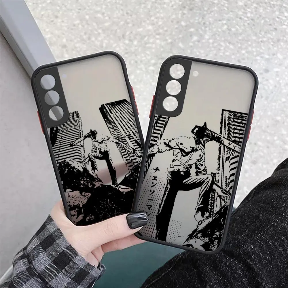 

Japan Anime Chainsaw Man Matte Coque Samsung S23 S22 Ultra Case For Galaxy S20 S21 S22 S23 Ultra Fe 5G S10 Lite S9 S8 Plus Cover