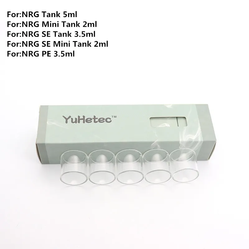 

YUHETEC Glass Tube for Vape 5pcs Glass Tank for Vaporesso NRG SE PE Mini NRG-S Tank Glass Tube