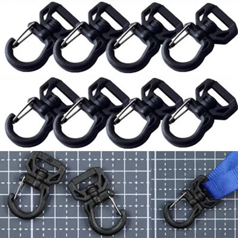 

2pcs Plastic Carabiner High Quality Black Rotation Spring Snap Clip Climbing Keychain EDC Tool
