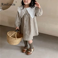 rinilucia cute girls dress new spring girls dresses sailor collar casual dress toddler baby girls solid dress casual wear 2 8y