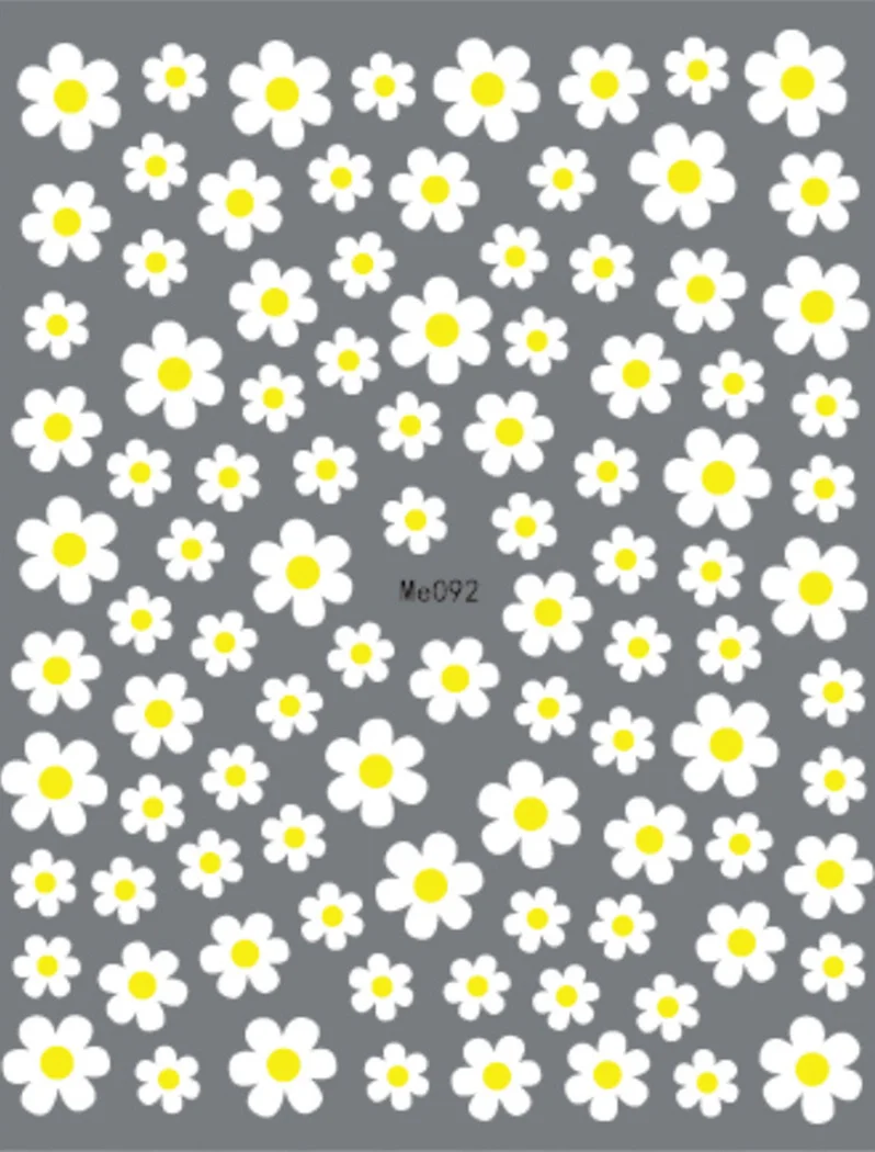 Тисненые наклейки для дизайна ногтей с цветами и маргаритками Слайдеры простой