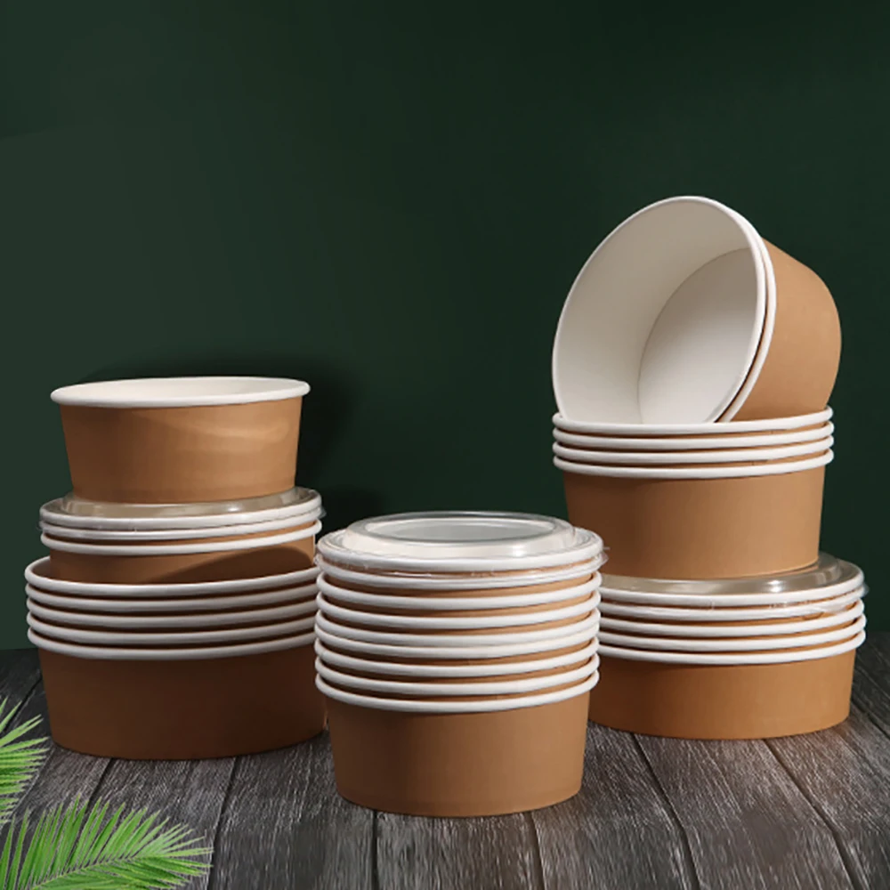 Миска из крафт-бумаги утолщенная 500-1500 мл 10 шт.