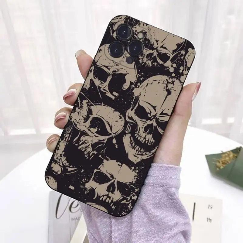 Horror Skull Phone Case Silicone Soft For iphone 14 13 12 11 Pro Mini XS MAX 8 7 6 Plus X 2020 XR Shell images - 6