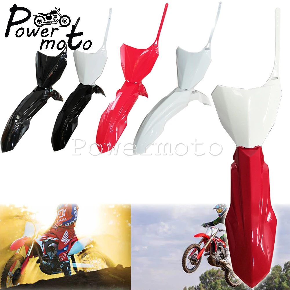 

Front Fender Mud Guard Cover & Number Name Plate For Honda CRF250R CRF450R CRF 250 450 R/RX 17-20 Off Road Pit Dirt Bike 2018