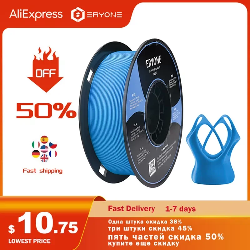 

ERYONE Standard PLA Filament 1kg 1.75mm High Quality 3D PLA Low Shrinkage Consumable For 3D Printer Fast Shipp
