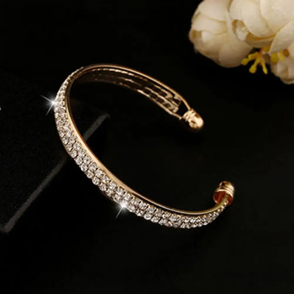 

Bracelet Opening End Rhinestone Women Charm Sterling Silver Bracelet for Club