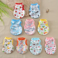 summer pet dog clothes spring thin floral puppy cat vest cartoon cute chihuahua clothes small and medium french bulldog clothing