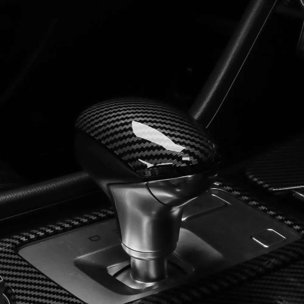 Фото Накладка на ручку переключения передач из карбона для Genesis G70 2019-2026 (левый руль), аксессуары для интерьера автомобиля №1