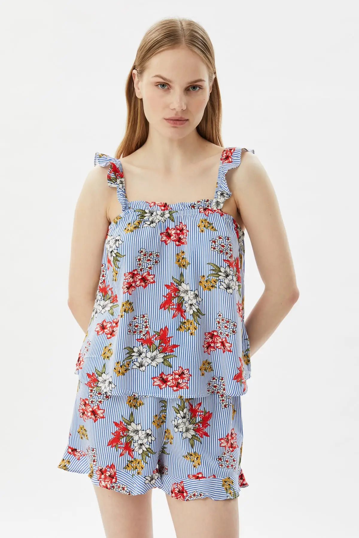 

Trendyol Flower Pattern Woven Pajamas set THMSS21PT0737