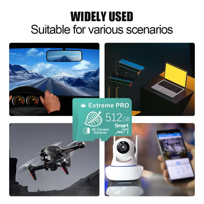 Высокоскоростная карта памяти Micro TF SD на 1 ТБ 128 ГБ 256 V30 мини SD-карты 512 флэш-карта