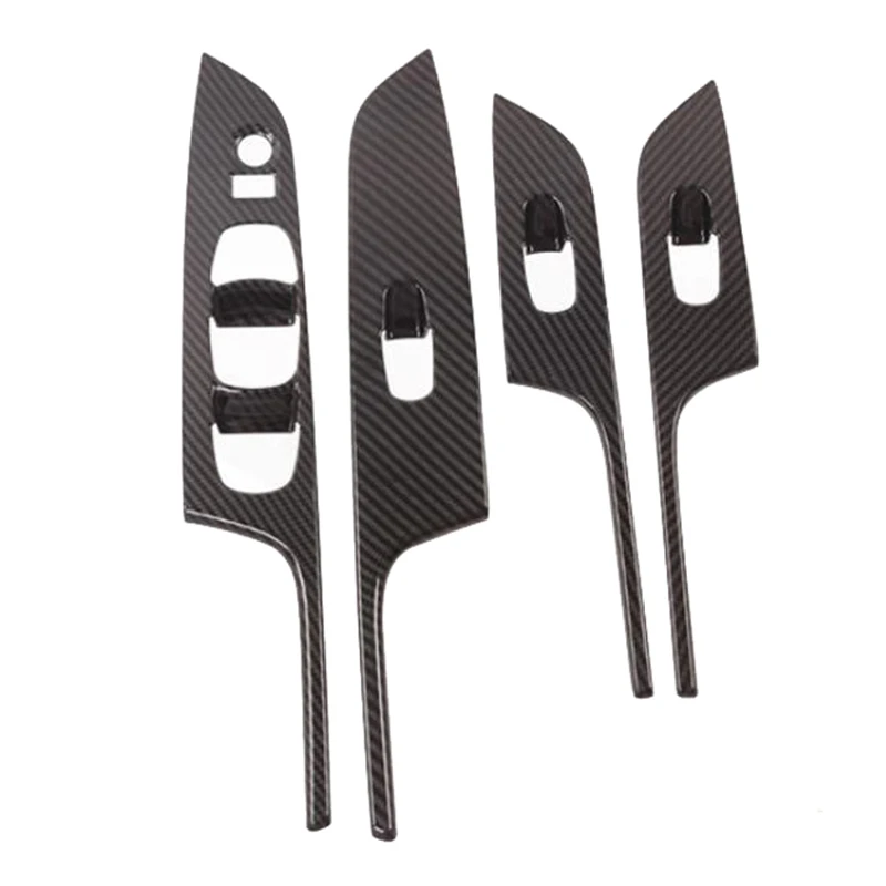 

Для Navara NP300 2016-2019 кнопки переключения стеклоподъемника автомобиля панель Крышка отделка стикер аксессуары, углеродное волокно