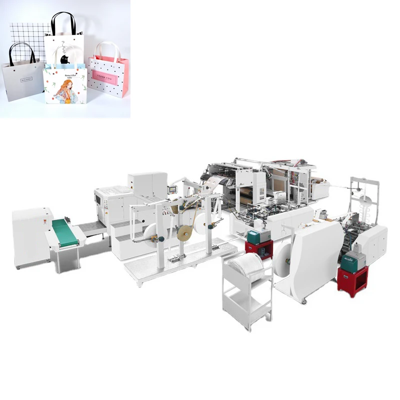 330 Automatic High Speed Square Bottom Paper Bag Packaging Making Machine Target Sticking Production |